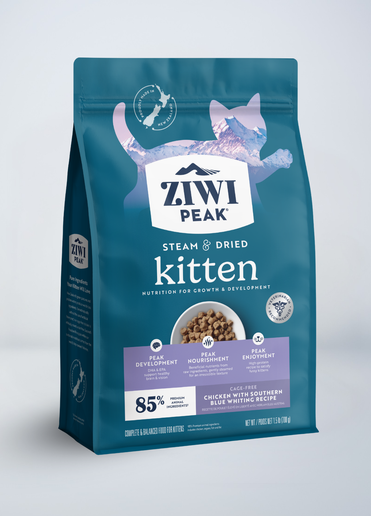 Steam & Dried Cage-free Chicken with Southern Blue Whiting Recipe for kittens